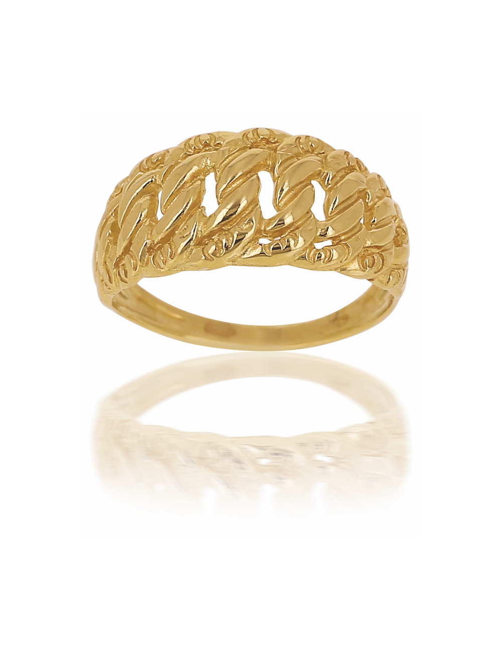 Bague maille americaine BRITNEY en or jaune