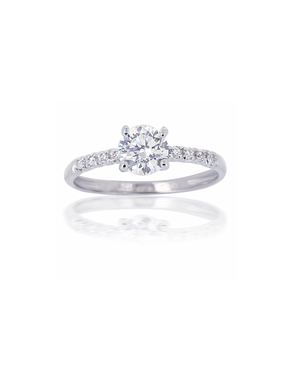 SOLITAIRE ANAIS OR BLANC 750/1000