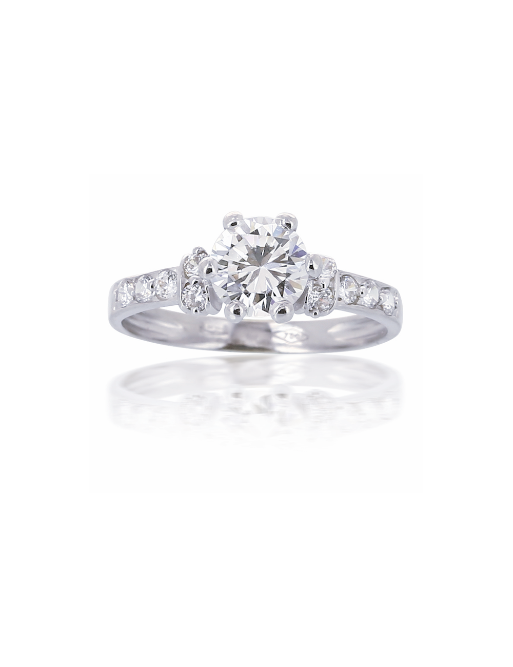 SOLITAIRE ANISSA OR BLANC 750/1000