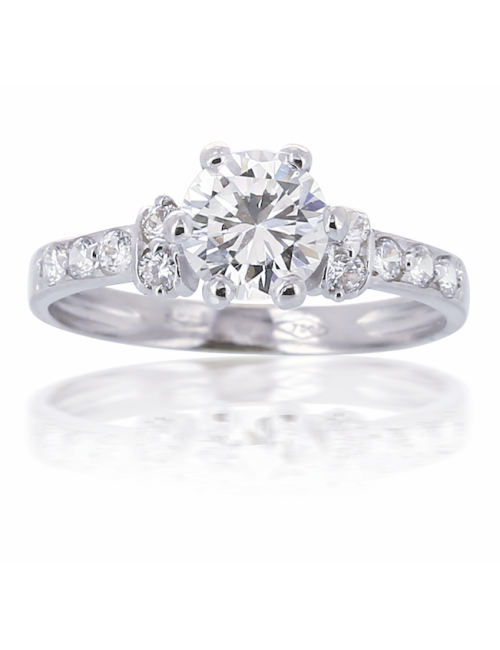 SOLITAIRE ANISSA OR BLANC 750/1000