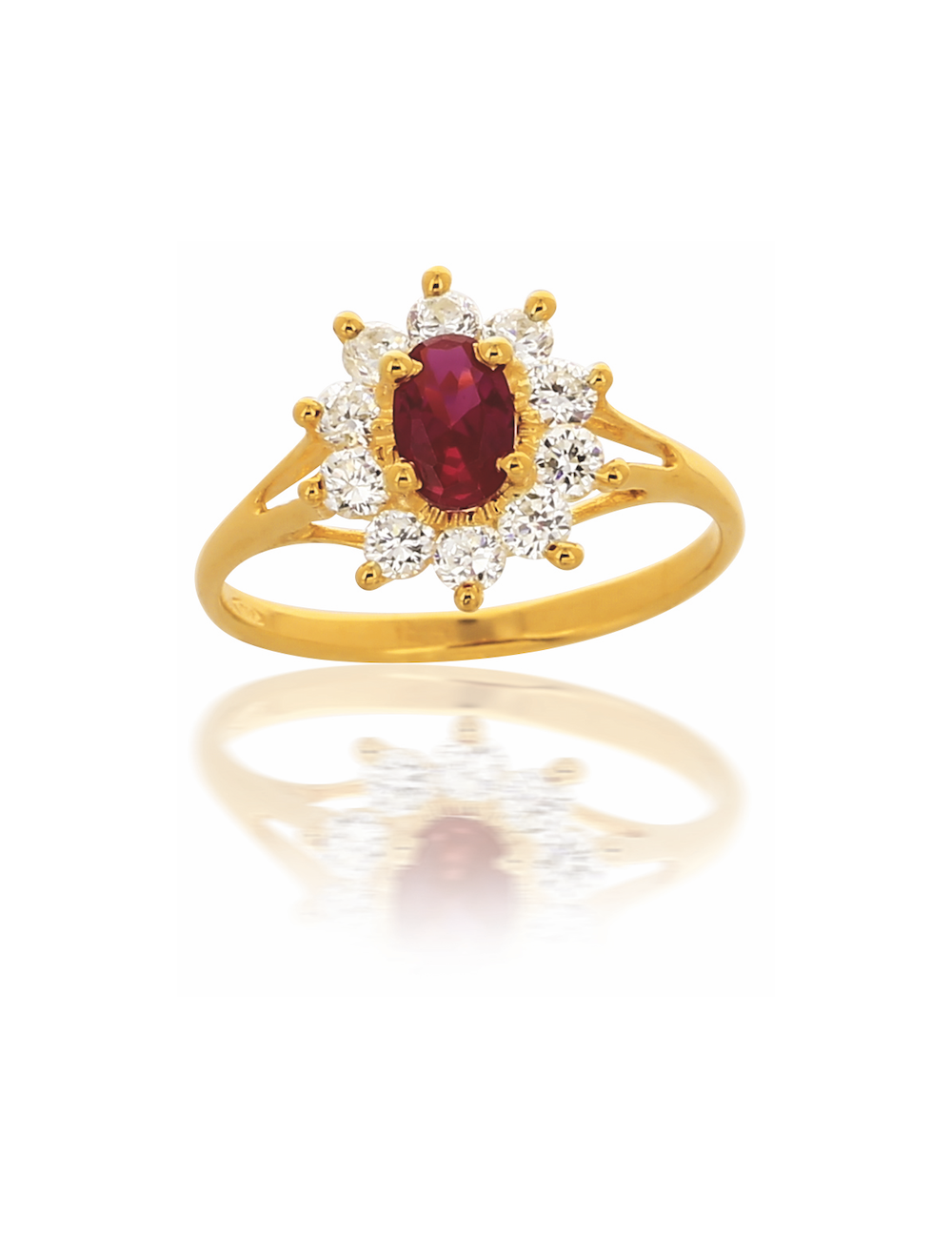 Solitaire CRYSTAL Rouge 750/1000