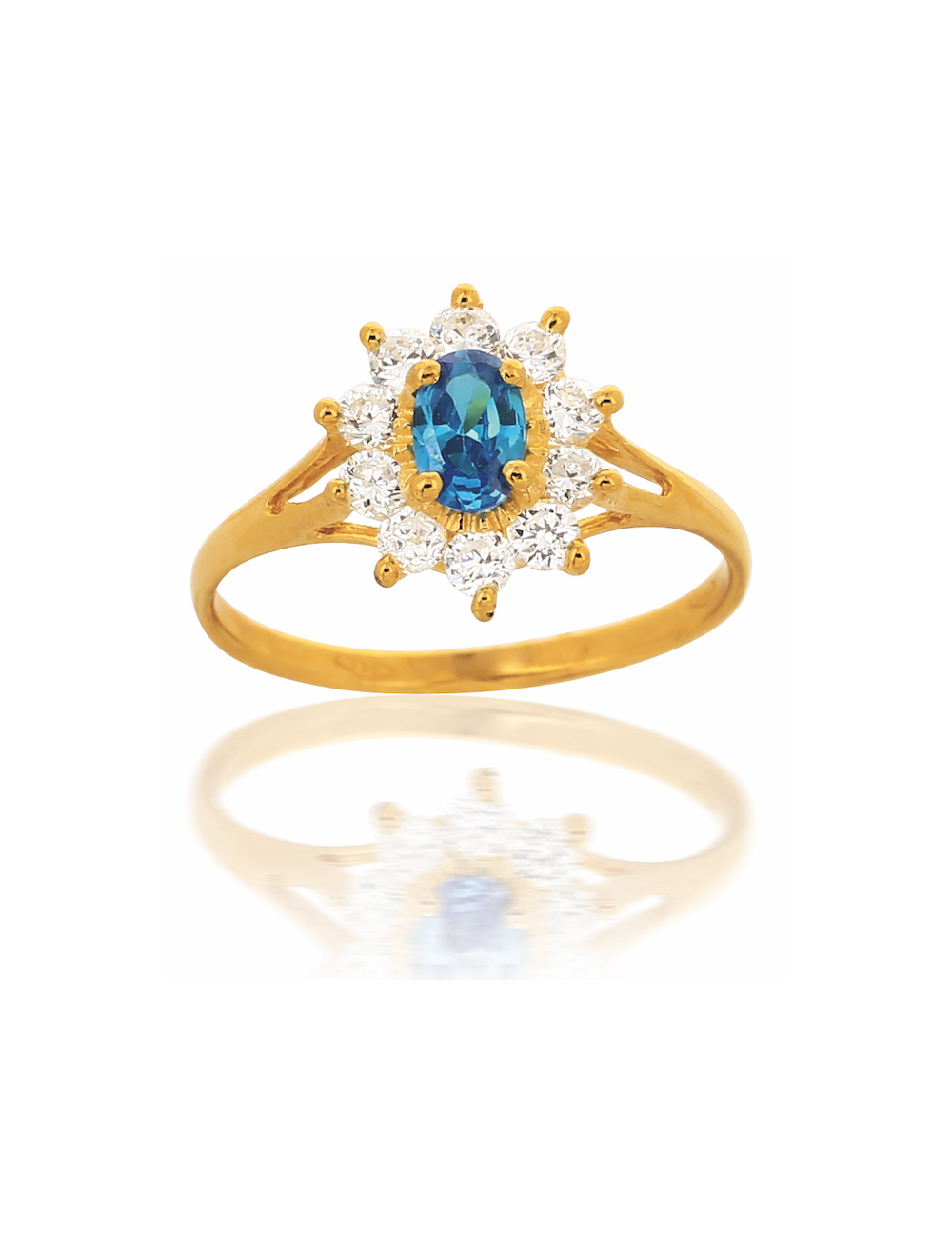 Solitaire CRYSTAL Bleu Cyan 750/1000
