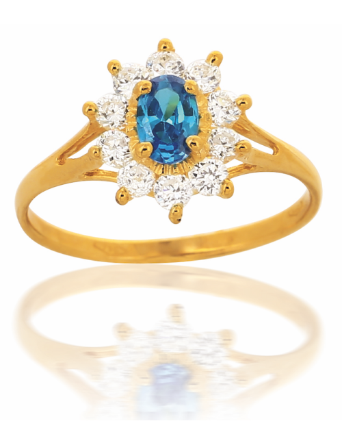 Solitaire CRYSTAL Bleu Cyan 750/1000