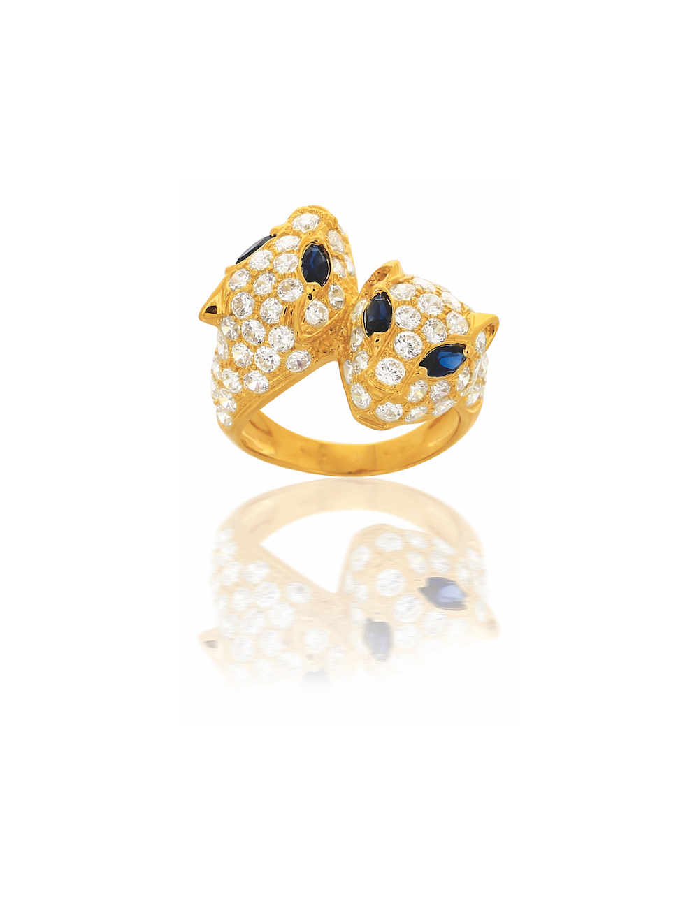 Bague Panthère CODY Bleu 750/1000