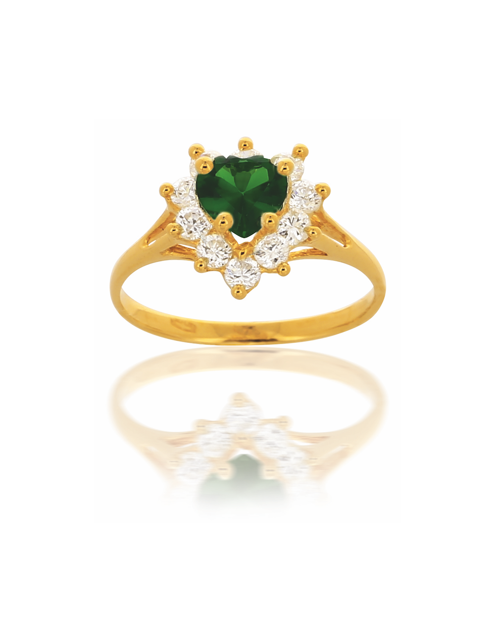 SOLITAIRE DALHIA Verte OR JAUNE 750/1000