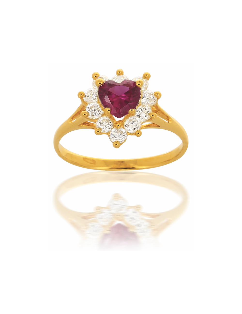 SOLITAIRE DALHIA Rouge OR JAUNE 750/1000