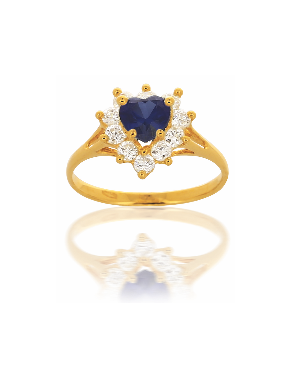 SOLITAIRE DALHIA Bleu OR JAUNE 750/1000