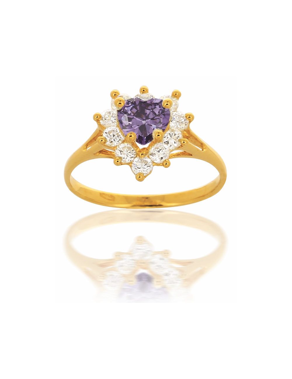 SOLITAIRE DALHIA Violette OR JAUNE 750/1000