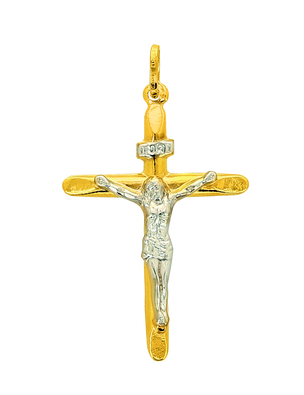 Pendentif Croix Bicolore II 750/1000 + Chaîne Offerte