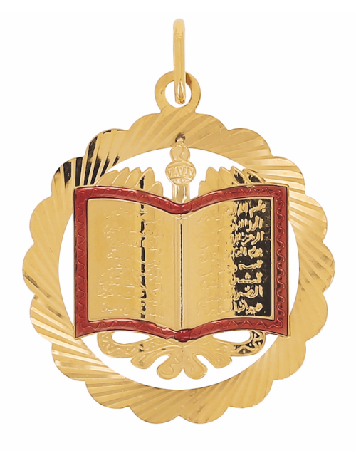 Pendentif Livre Coran 750/1000 + Chaîne Offerte