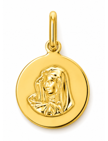Pendentif Rond Vierge 375/1000