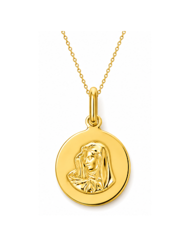 Pendentif Rond Vierge 375/1000