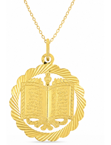 Pendentif Livre Coran 750/1000 + Chaîne Offerte