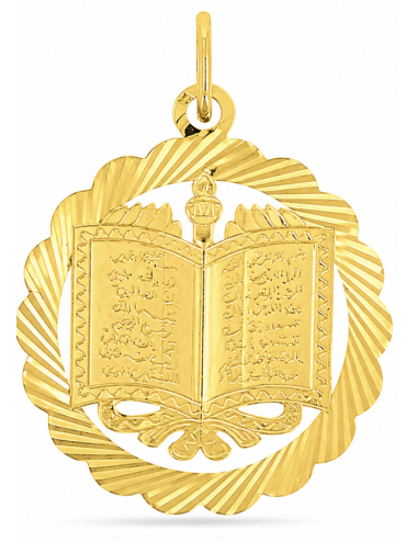 Pendentif Livre Coran 750/1000 + Chaîne Offerte