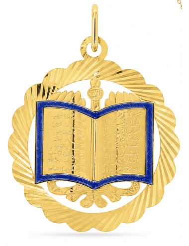 Pendentif Livre Coran 750/1000 + Chaîne Offerte