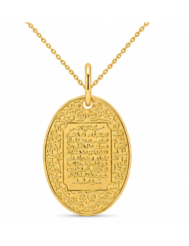 Pendentif Ovale Religieux 750/1000 + Chaîne Offerte