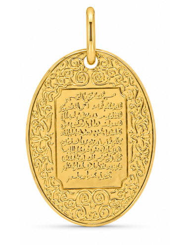 Pendentif Ovale Religieux 750/1000 + Chaîne Offerte