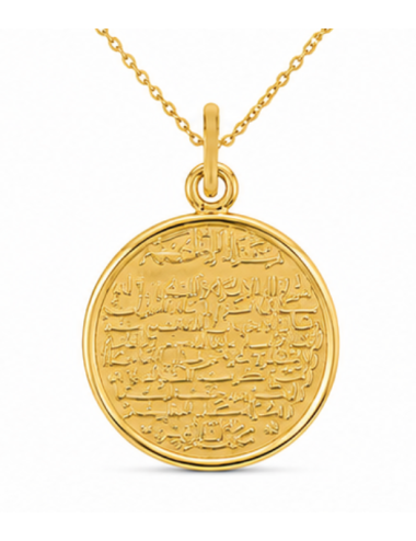 Pendentif Rond Religieux 750/1000 + Chaîne Offerte