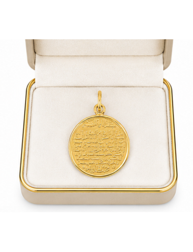 Pendentif Rond Religieux 750/1000 + Chaîne Offerte