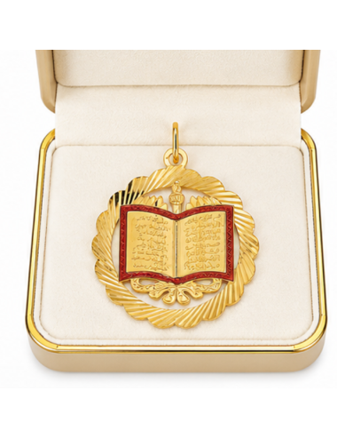 Pendentif Livre Coran 750/1000 + Chaîne Offerte