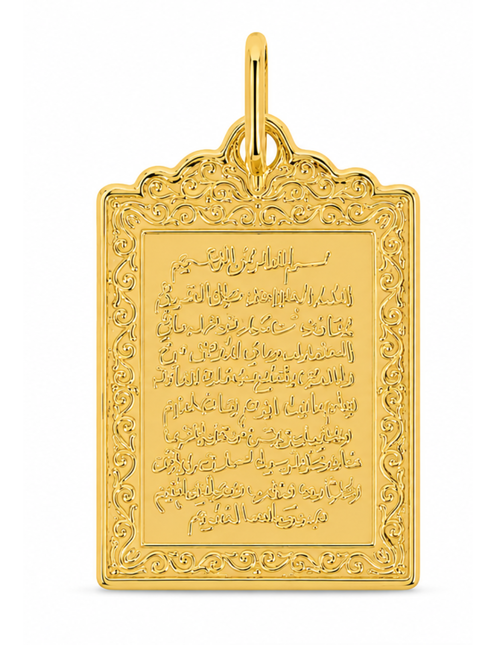 Pendentif Rectangle Religieux 750/1000 + Chaîne Offerte