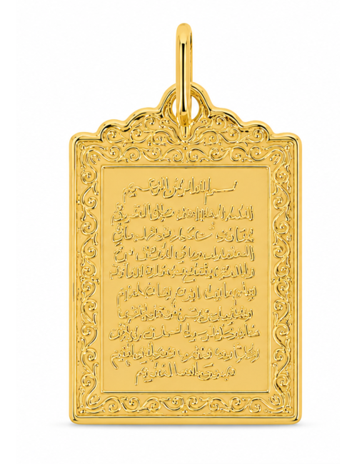 Pendentif Rectangle Religieux 750/1000 + Chaîne Offerte