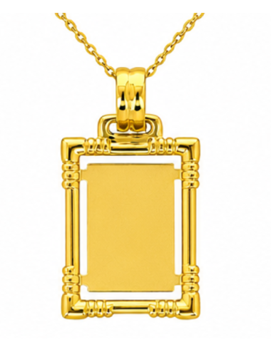 Pendentif Plaque 750/1000+ Chaîne Offerte