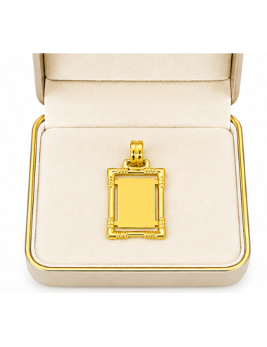 Pendentif Plaque 750/1000+ Chaîne Offerte