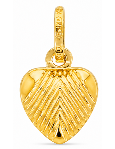 Pendentif Coeur Striée 750/1000 + Chaîne Offerte