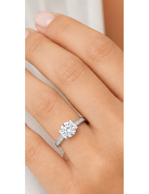 SOLITAIRE ALEXANDRA OR BLANC