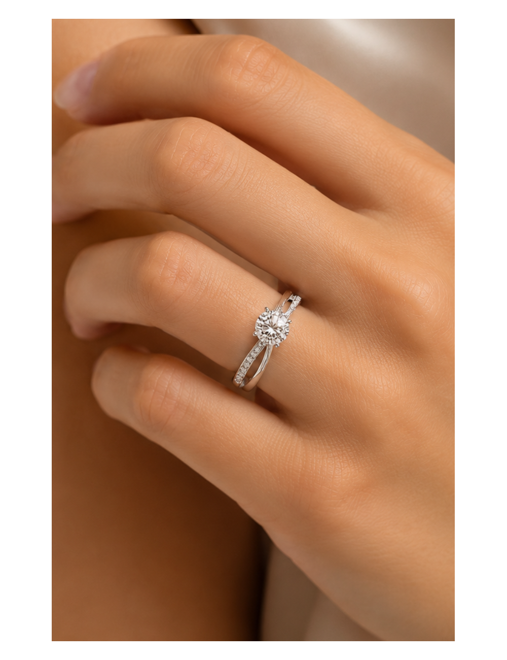 SOLITAIRE AMELIA OR BLANC