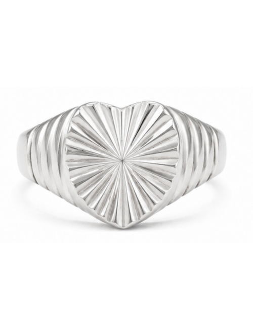 Chevalière Coeur Argent