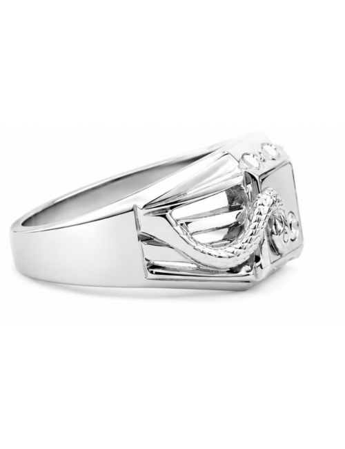 Chevalière Serpent Argent