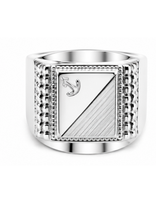 Chevalière ancre Argent