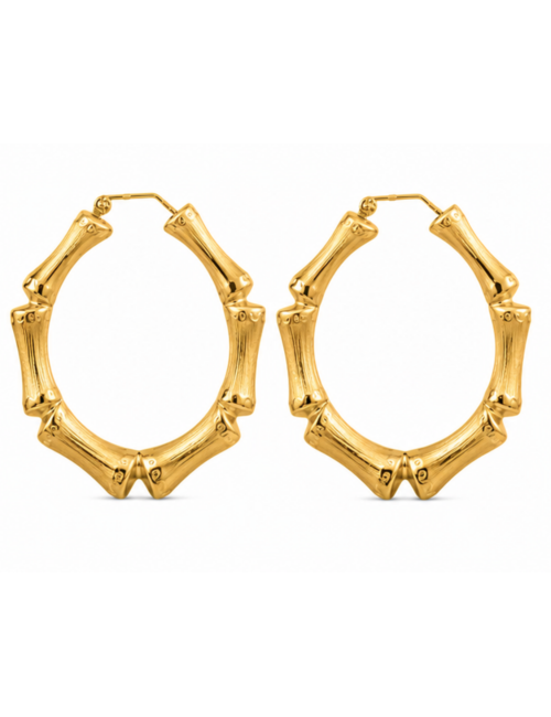 Boucles d'oreilles Bambou Or