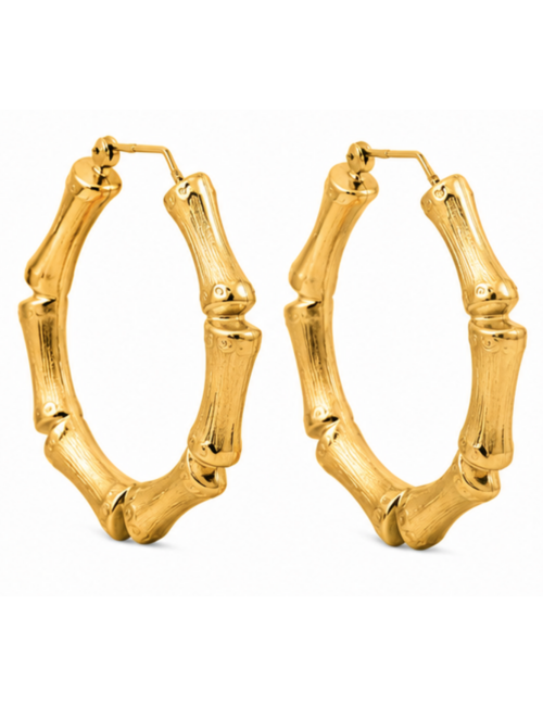 Boucles d'oreilles Bambou Or