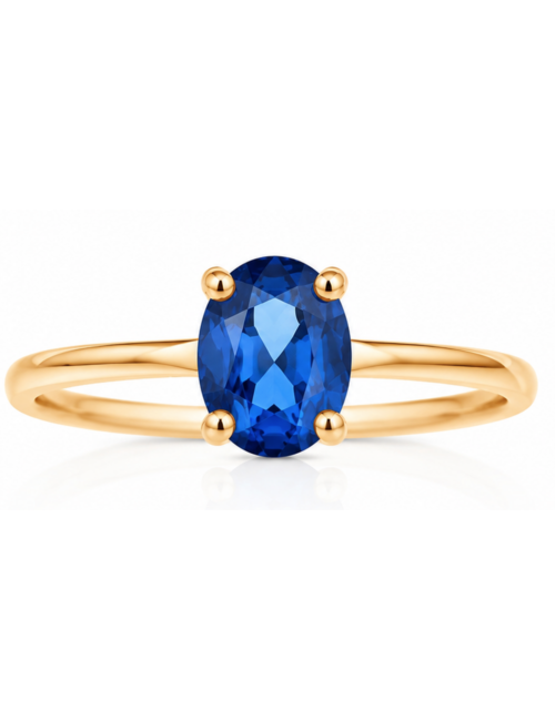 Bague Bleu Or Jaune
